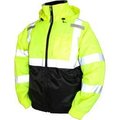 Tingley Tingley® J26112 Bomber II Hooded Jacket, Fluorescent Yellow/Green/Black, Medium J26112.MD